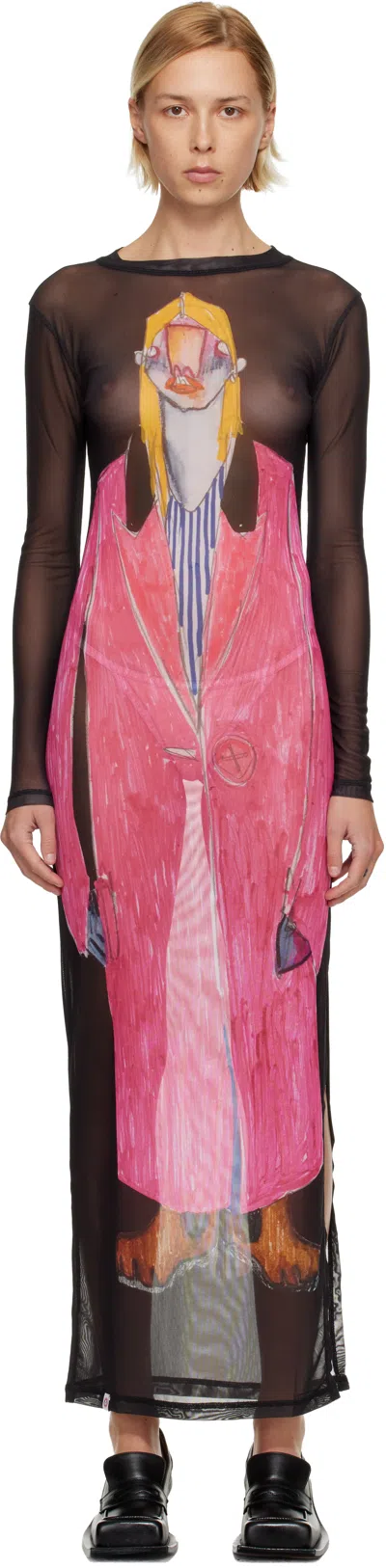 Charles Jeffrey Loverboy Powermesh Print Maxi Dress In Multi