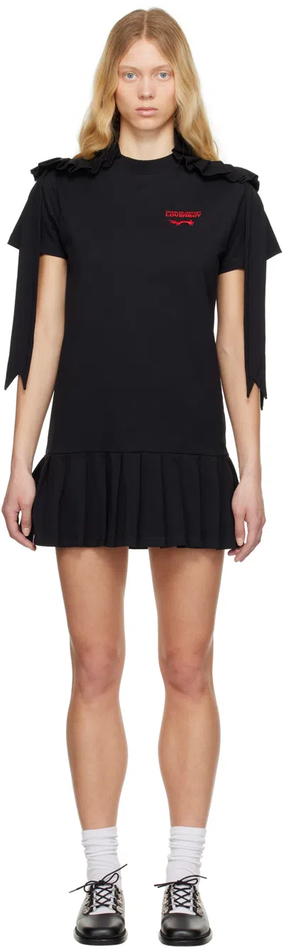 Charles Jeffrey Loverboy Black Rosette Jersey Minidress