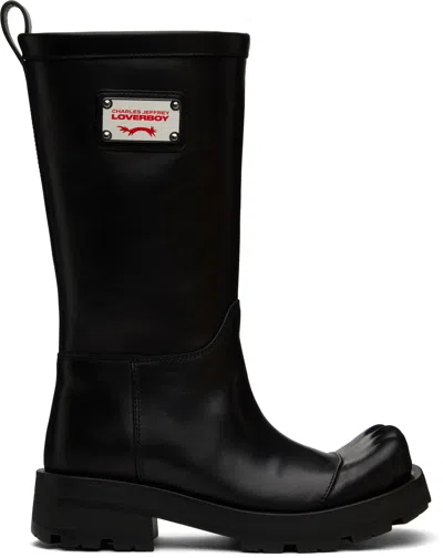 Charles Jeffrey Loverboy Sheathed Moggies Boots In Blk