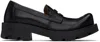 Charles Jeffrey Loverboy Black Sheathed Moggies Loafers In Black