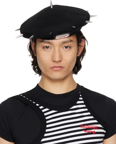 Charles Jeffrey Loverboy Black Spikey Beret