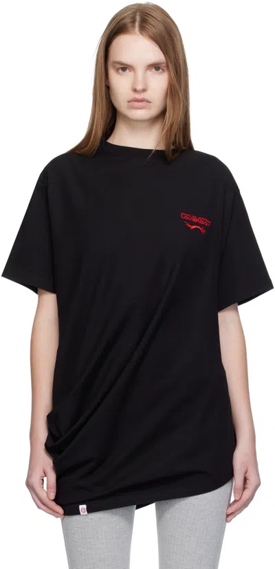 Charles Jeffrey Loverboy Topsy Turvy T-shirt In Knitted Black