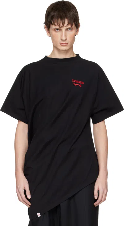 Charles Jeffrey Loverboy Logo-embroidered Cotton T-shirt In Black
