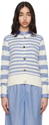 Charles Jeffrey Loverboy Button-up Cardigan In Blue Stripe