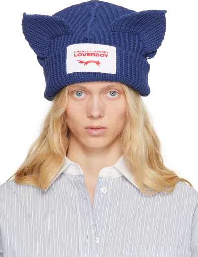 Charles Jeffrey Loverboy Blue Chunky Ears Beanie