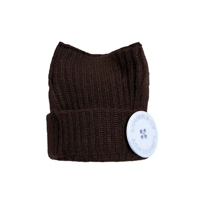 Pre-owned Charles Jeffrey Loverboy Box Beanie 'brown/light Blue' | Men's Size Onesize