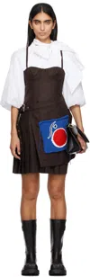 Charles Jeffrey Loverboy Brown Kilt Minidress In Brown