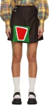 Charles Jeffrey Loverboy Brown Kilt Miniskirt In Brown