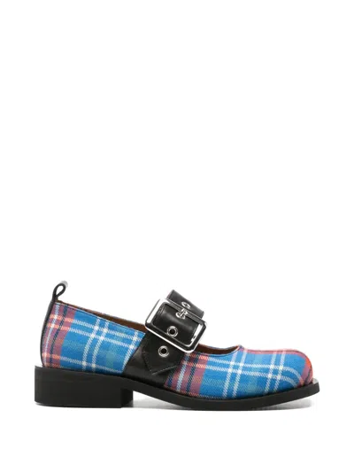 Charles Jeffrey Loverboy Buckle Plaid Pumps In Multi