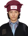 Charles Jeffrey Loverboy Chunky Ears Beanie In Red Bordeaux