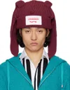 Charles Jeffrey Loverboy Burgundy Chunky Rabbit Beanie In Bordeaux