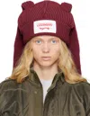 Charles Jeffrey Loverboy Burgundy Chunky Rabbit Beanie In Bordeaux