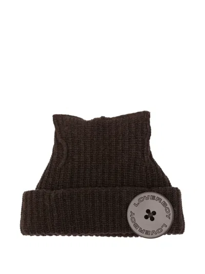 Charles Jeffrey Loverboy Button-detail Beanie In Brown