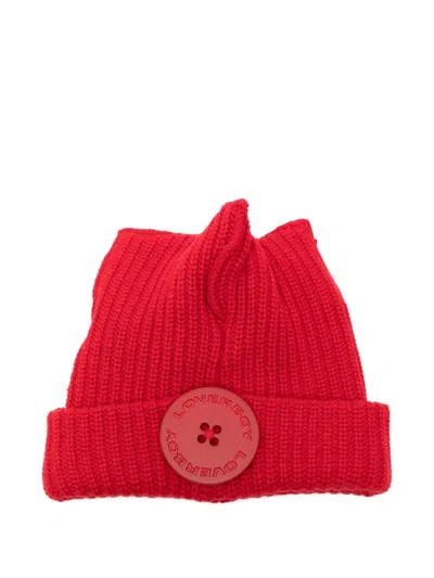 Charles Jeffrey Loverboy Button-detail Beanie In Red