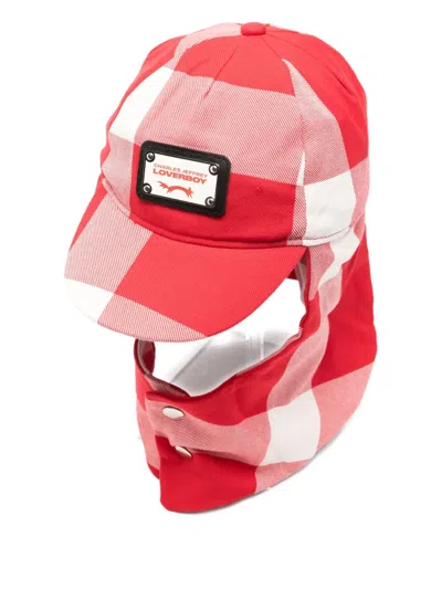 Charles Jeffrey Loverboy Checked Hat In Brown