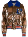 Charles Jeffrey Loverboy 'checked Varsity' Bomber Jacket In Brown