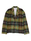 Charles Jeffrey Loverboy Chore Plaid Blazer In Green