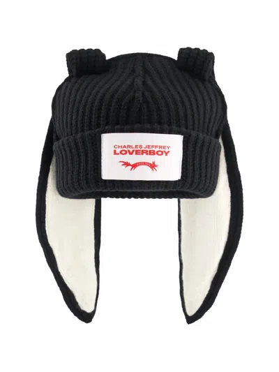 Charles Jeffrey Loverboy Chunky Bunny Beanie Hat In Black