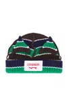 Charles Jeffrey Loverboy Chuncky Striped Ears Beanie In Brown