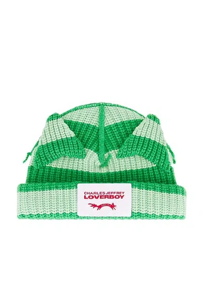 Charles Jeffrey Loverboy Chunky Ears Beanie In Green