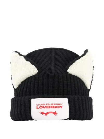Charles Jeffrey Loverboy Chunky Ears Beanie Hat In Black