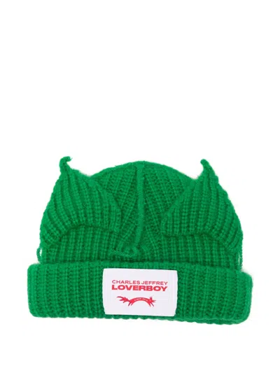 Charles Jeffrey Loverboy Chunky-ears Beanie Hat In Green