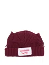 Charles Jeffrey Loverboy White Chunky Rabbit Beanie In Red