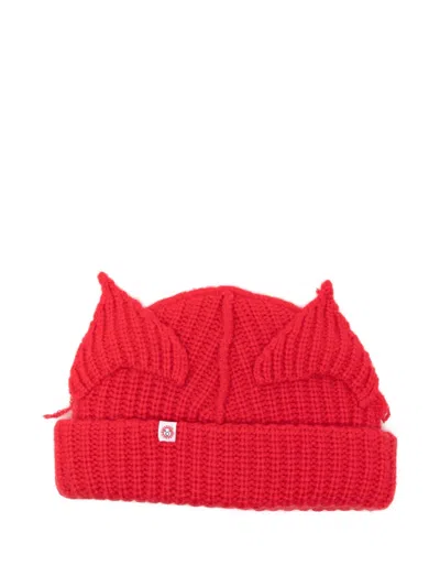 Charles Jeffrey Loverboy Chunky-ears Beanie Hat In Red