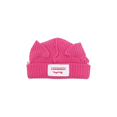 Pre-owned Charles Jeffrey Loverboy Chunky Ears Beanie 'pink' | Men's Size Onesize
