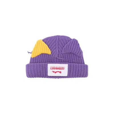 Pre-owned Charles Jeffrey Loverboy Chunky Ears Beanie 'purple' | Men's Size Onesize