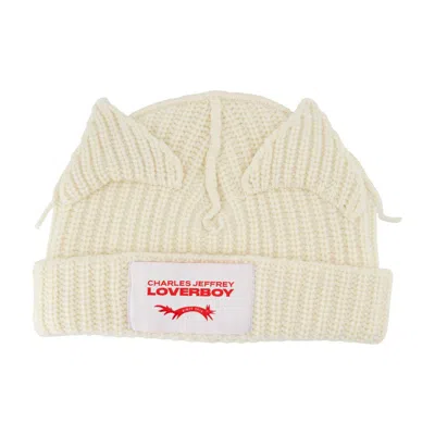 Charles Jeffrey Loverboy Chunky Ears Beanie In White