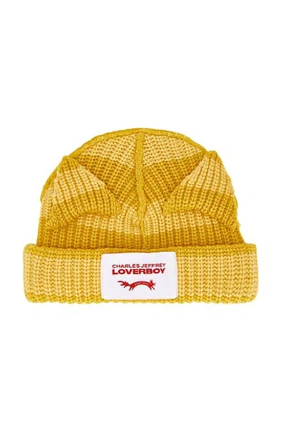 Charles Jeffrey Loverboy Chunky Ears Beanie In Yellow