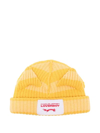 Charles Jeffrey Loverboy Chunky Ears Logo-patch Beanie Hat In Multi