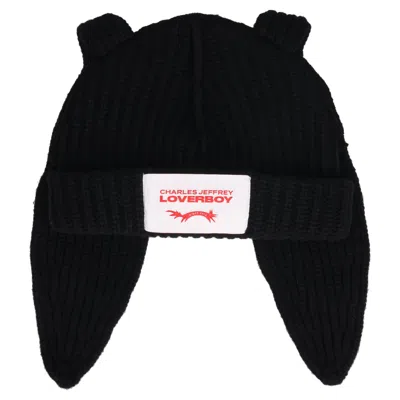 Charles Jeffrey Loverboy Chunky Rabbit Beanie In Black