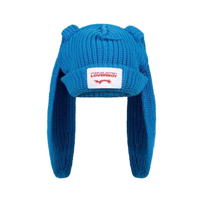 Charles Jeffrey Loverboy Chunky Rabbit Beanie In Blue