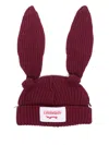 Charles Jeffrey Loverboy Burgundy Chunky Rabbit Beanie In Bordeaux Red