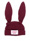 Charles Jeffrey Loverboy Burgundy Chunky Rabbit Beanie In Red