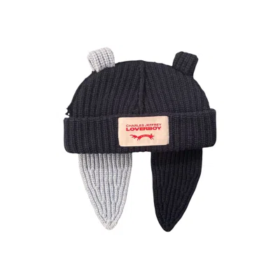 Pre-owned Charles Jeffrey Loverboy Chunky Rabbit Beanie 'navy/light Blue' | Men's Size Onesize
