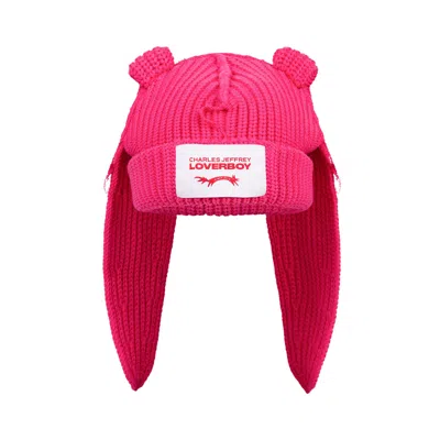 Pre-owned Charles Jeffrey Loverboy Chunky Rabbit Beanie 'pink' | Men's Size Onesize