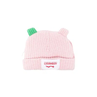 Pre-owned Charles Jeffrey Loverboy Chunky Rabbit Beanie 'pink/green' | Men's Size Onesize