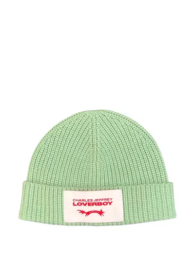 Charles Jeffrey Loverboy Chunky Ribbed Beanie Hat In Green