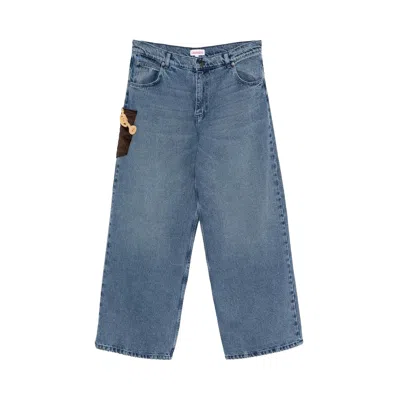Pre-owned Charles Jeffrey Loverboy Crochet Trumpet Jean 'washed Denim' | Blue | Men's Size 28