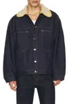 Charles Jeffrey Loverboy Denim Jacket With Knitted Collar In Black