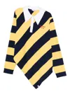 Charles Jeffrey Loverboy Diagonal-stripe Rugby Polo Shirt In Yellow