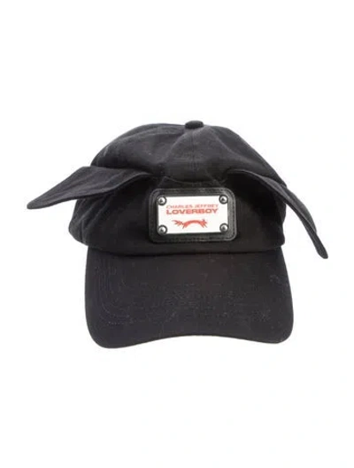 Pre-owned Charles Jeffrey Loverboy Ear Flap Dad Cap In Black