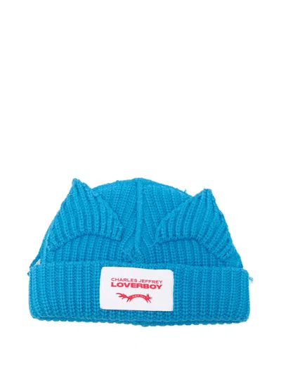 Charles Jeffrey Loverboy Ears Beanie Hat In Blue