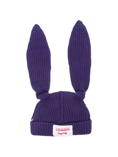 Charles Jeffrey Loverboy Ears Beanie Hat In Purple