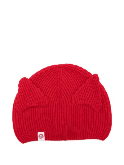 Charles Jeffrey Loverboy Ears-detail Beanie Hat In Red