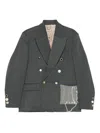 Charles Jeffrey Loverboy Edinburgh Double-breasted Blazer In Gray