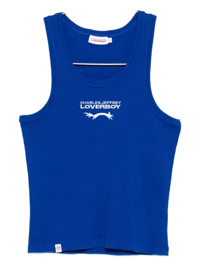 Charles Jeffrey Loverboy Embroidered-logo Tank Top In Blue